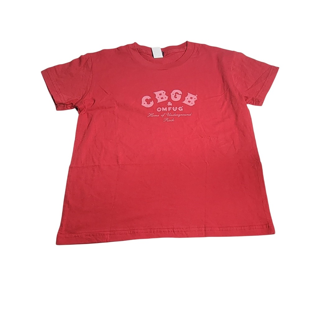 CBGB OMFG Home of Underground Rock Graphic T-Shirt Red Pink XL Made in USA